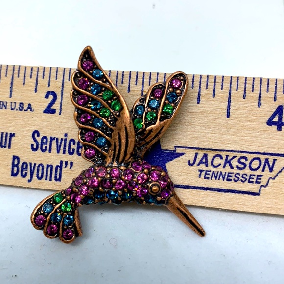 Jewelry - Vintage Rhinestone Brooch hummingbird